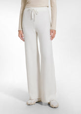 SEQUIN KNIT TROUSERS - WHITE - SOFT IVORY | DEHA