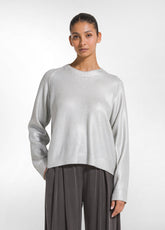 MAGLIONE GIROCOLLO LANA LAMINATO BIANCO | DEHA