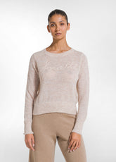 MAGLIONE LEGGERO IN ALPACA RICAMATO OTHER - LIGHT FRENCH BEIGE | DEHA