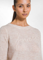 MAGLIONE LEGGERO IN ALPACA RICAMATO OTHER - LIGHT FRENCH BEIGE | DEHA
