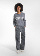 MAGLIONE GIROCOLLO CON SCRITTA JACQUARD GRIGIO - DARK GREY MEL | DEHA