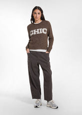 MAGLIONE GIROCOLLO CON SCRITTA JACQUARD OTHER - KHAKI BEIGE | DEHA
