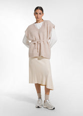 GILET OVER IN ALPACA CON SCOLLO A V OTHER - LIGHT FRENCH BEIGE | DEHA
