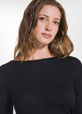 LIGHTWEIGHT WOOL CREW-NECK SWEATER - BLACK - BLACK | DEHA