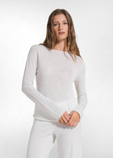 MAGLIA GIROCOLLO IN LANA LEGGERA BIANCO - SOFT IVORY | DEHA