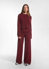 MAGLIONE IN ALPACA A TRECCE ROSSO - CHERRY RED | DEHA