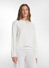 MAGLIONE IN ALPACA A TRECCE BIANCO - SOFT IVORY | DEHA