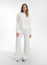 MAGLIONE IN ALPACA A TRECCE BIANCO - SOFT IVORY | DEHA