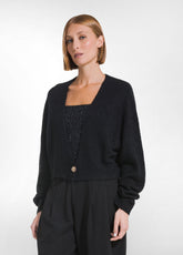 CARDIGAN CORTO IN ALPACA NERO - BLACK | DEHA