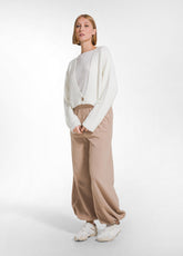 SHORT ALPACA CARDIGAN - WHITE - SOFT IVORY | DEHA
