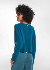 SHORT ALPACA CARDIGAN - GREEN - TEAL GREEN | DEHA