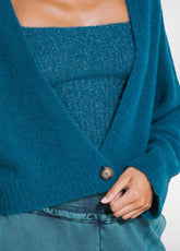 SHORT ALPACA CARDIGAN - GREEN - TEAL GREEN | DEHA