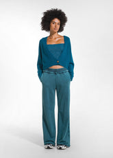 SHORT ALPACA CARDIGAN - GREEN - TEAL GREEN | DEHA