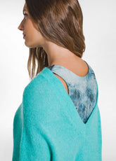 MAGLIONE LUNGO ALPACA SCOLLO V RETRO VERDE - AQUA JADE GREEN | DEHA
