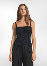 TOP IN MAGLIA LUREX NERO - BLACK | DEHA