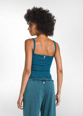 TOP IN MAGLIA LUREX VERDE - TEAL GREEN | DEHA