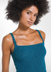 TOP IN MAGLIA LUREX VERDE - TEAL GREEN | DEHA