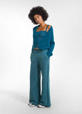 TOP IN MAGLIA LUREX VERDE - TEAL GREEN | DEHA
