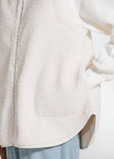 GILET TEDDY EFFETTO SUEDE CON ZIP BIANCO - SOFT IVORY | DEHA