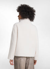 SUEDE-EFFECT TEDDY PEA COAT - WHITE - SOFT IVORY | DEHA