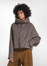 KURZER WOLL- UND NYLONJACKE - BRAUN - COCOA BROWN | DEHA