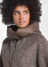 KURZER WOLL- UND NYLONJACKE - BRAUN - COCOA BROWN | DEHA