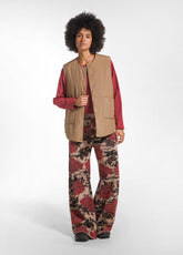 GILET OVERSIZE LEGGERO IMBOTTITO MARRONE - CAMEL BROWN | DEHA