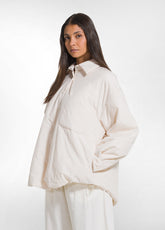 LIGHTLY PADDED OVERSIZED SHIRT - WHITE - SOFT IVORY | DEHA