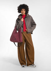 SUEDE SHOULDER BAG - RED - CHERRY RED | DEHA