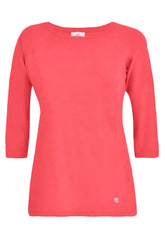 3/4 SLEEVES T-SHIRT - RED - CALYPSO CORAL | DEHA