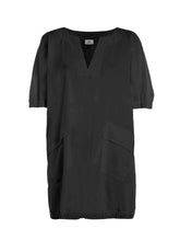 POPLIN BALLOON DRESS - BLACK - BLACK | DEHA