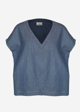 LINEN DENIM T-SHIRT - BLUE - T-shirts - Outlet | DEHA