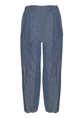 LINEN DENIM SLOUCHY PANTS - BLUE - Pants - Outlet | DEHA