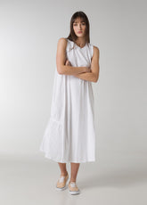 ADJUSTABLE LONG DRESS - WHITE - WHITE | DEHA