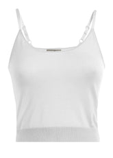 KNITTED SINGLET TOP - WHITE - T-shirts - Outlet | DEHA