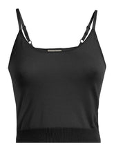 KNITTED SINGLET TOP - BLACK - T-shirts - Outlet | DEHA