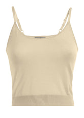 TOP IN MAGLIA CON SPALLINE BEIGE - Top & T-shirts - Outlet | DEHA