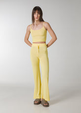 KNITTED SINGLET TOP - YELLOW - VIBRANT YELLOW | DEHA