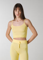 KNITTED SINGLET TOP - YELLOW - VIBRANT YELLOW | DEHA