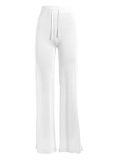 KNITTED LOUNGE PANTS - WHITE - WHITE | DEHA
