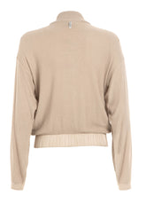 GIACCA CON ZIP A NIDO D'APE BEIGE - Outlet | DEHA