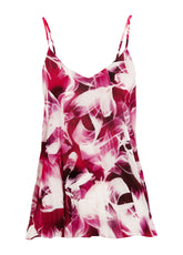 TOP IN RASO STAMPATO ROSA - Outlet | DEHA