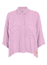 PINSTRIPED LINEN SHIRT - PURPLE - Shirts & Blouses - Outlet | DEHA