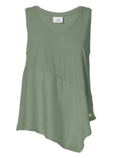 TOP CON DETTAGLI IN LINO VERDE - Top & T-shirts - Outlet | DEHA