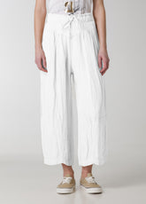 LINEN SLOUCHY PANTS - WHITE - WHITE | DEHA