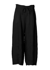 PANTALONE SLOUCHY IN LINO NERO - Outlet | DEHA