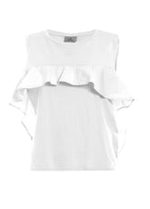 CANOTTA CON VOLANTS BIANCO - Top & T-shirts - Outlet | DEHA