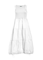HALTER VOLUMINOUS DRESS - WHITE - Outlet | DEHA