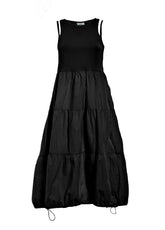 HALTER VOLUMINOUS DRESS - BLACK - BLACK | DEHA