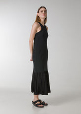 HALTER RIBBED DRESS - BLACK - Products | DEHA